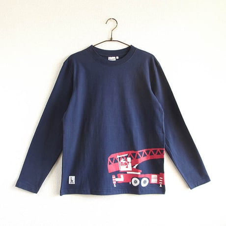 神戸市消防局コラボおとな長袖Tシャツ　ブルー （はしご車）