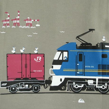 こども長袖Tシャツ　シーグリーン（ＪＲ貨物　桃太郎）