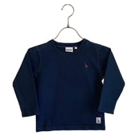 こども長袖Tシャツ　インディゴ（ウミキリンロゴ刺しゅう）