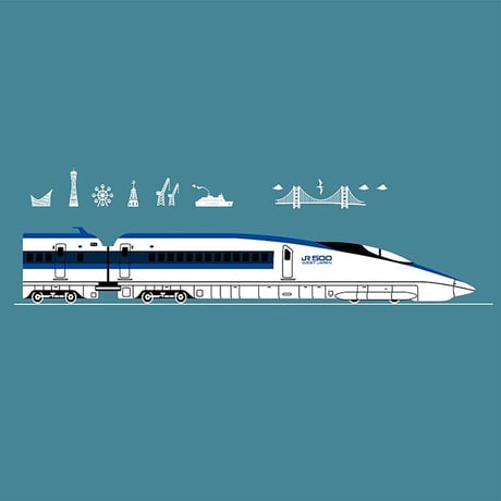 こどもTシャツ　ブルーグレー（新幹線500系）
