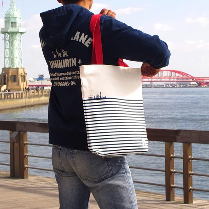 ジップトートバッグ （高島帆布）オフホワイト（ウミキリン