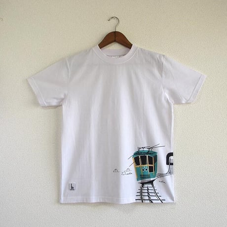 おとなTシャツ　ホワイト（六甲ケーブルカー）