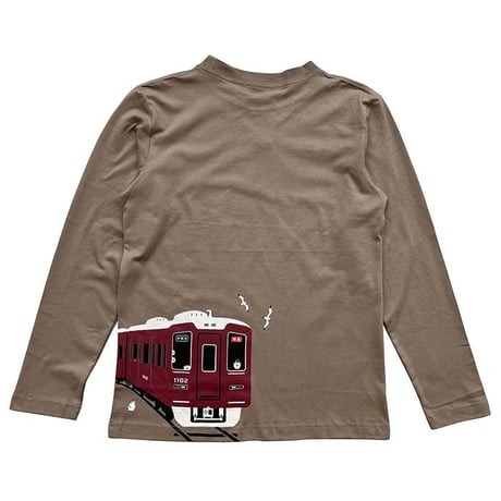おとな長袖Tシャツ　モカ（阪急電車　1000系＆9000系）