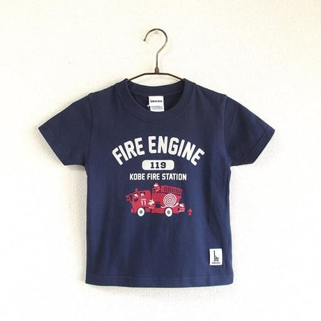 神戸市消防局コラボこどもTシャツ　ブルー （消防車）