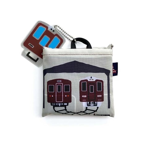 コンビニエコバッグ（阪急電車：リフレクター付）　マルーン
