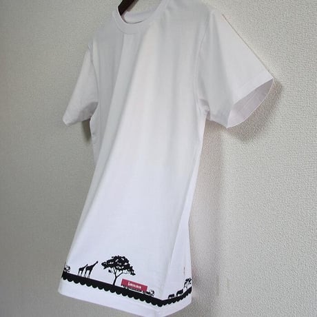 おとなTシャツ　ホワイト（サバンナ＆ガントリークレーン）