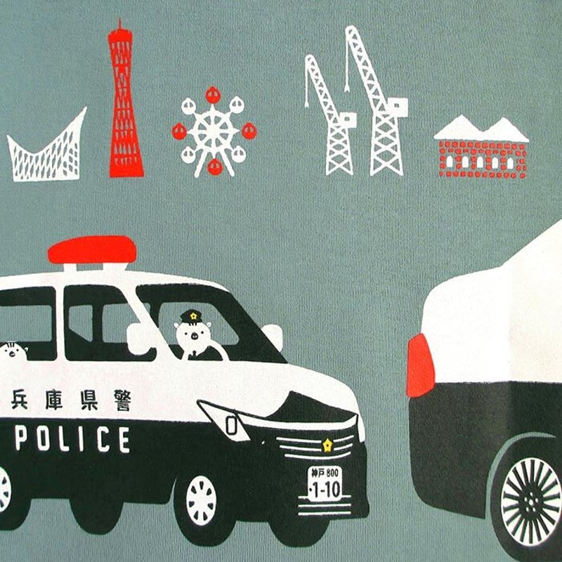 こどもTシャツ ブルーグレー（兵庫県警察コラボ：リフレクター付