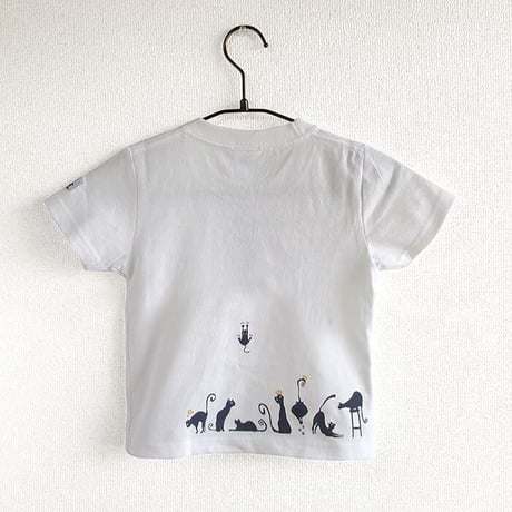 ★サイズ限定★カフェクロトコラボ こども半袖Tシャツ　ホワイト （クロトの猫達）