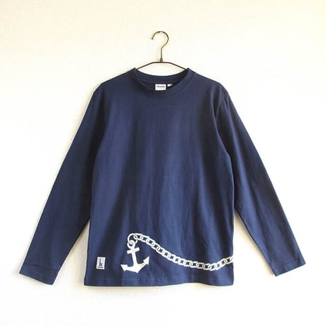 ★サイズ限定★おとな長袖Tシャツ　ブルー （大小イカリ）