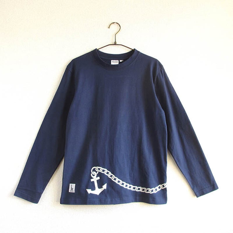 ☆サイズ限定☆おとな長袖Tシャツ ブルー （大小イカリ） | UMIKIRIN 