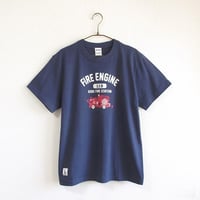 神戸市消防局コラボおとなTシャツ　ブルー （消防車）