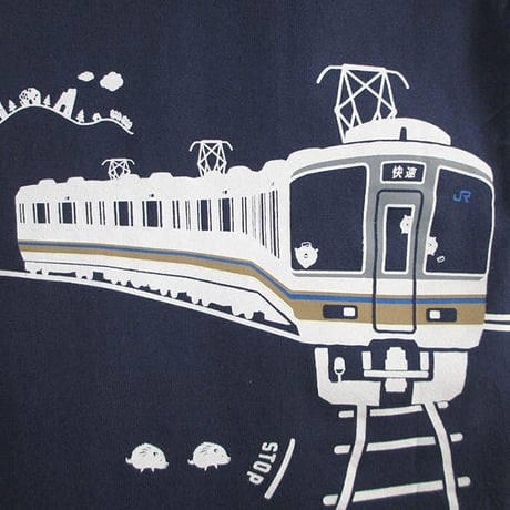 こどもTシャツ　ブルー（ＪＲ西日本　普通＆快速電車）