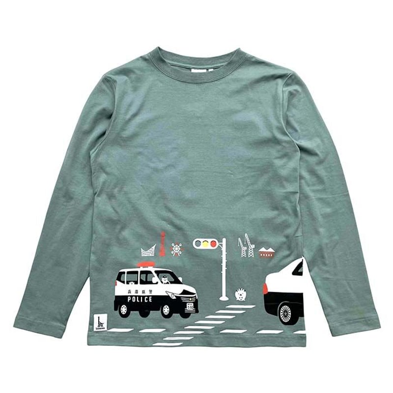 おとな長袖Tシャツ ブルーグレー（兵庫県警察コラボ：リフレクター付