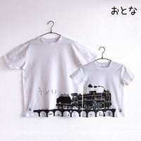おとなTシャツ　ホワイト（蒸気機関車Ｄ５１）