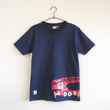 神戸市消防局コラボおとなTシャツ　ブルー （はしご車）