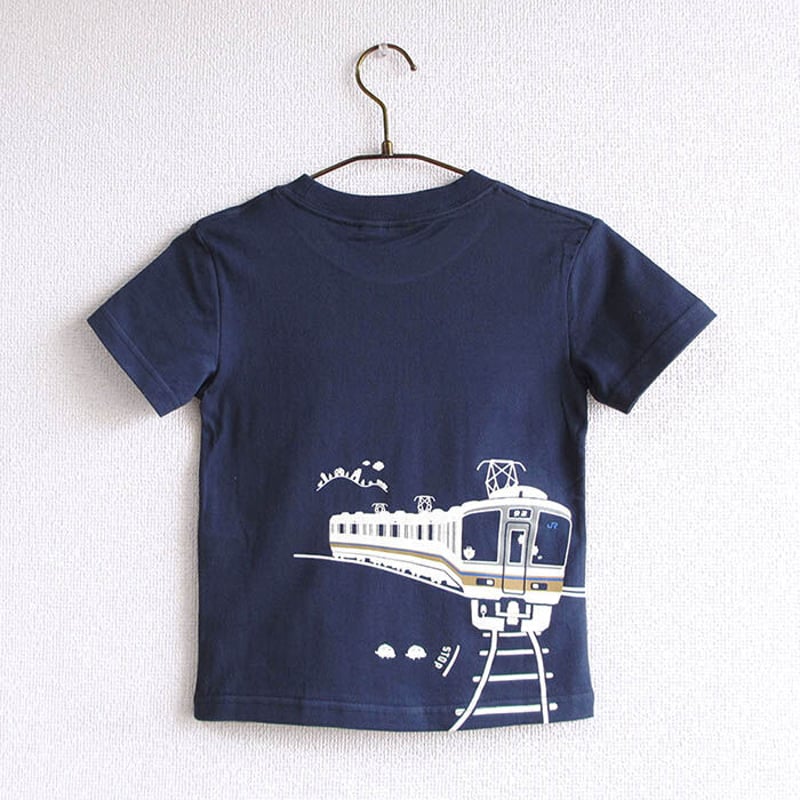 こどもTシャツ ブルー（JR西日本 普通＆快速電車） | UMIKIRIN（海
