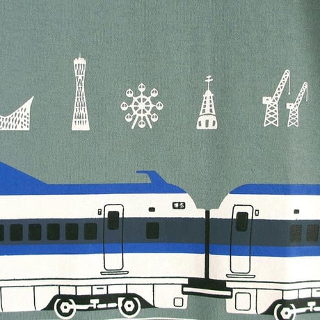 おとなTシャツ　ブルーグレー（新幹線500系）
