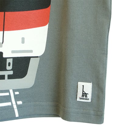 山陽電車コラボ　こどもTシャツ　ブルーグレー（山陽電車6000系と5000系）