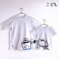 こどもTシャツ　ホワイト（新幹線Ｎ７００系＆０系）