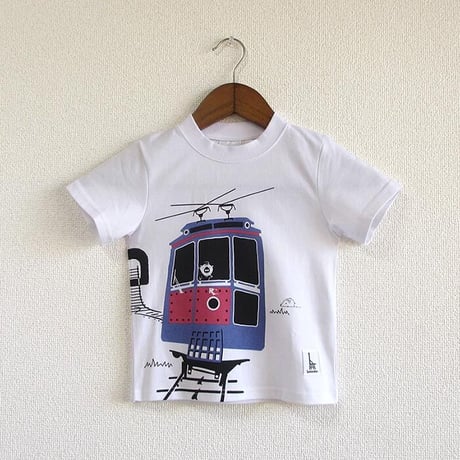 こどもTシャツ　ホワイト（六甲ケーブルカー）