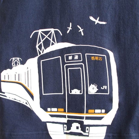 おとなTシャツ　ブルー（ＪＲ西日本　普通＆快速電車）