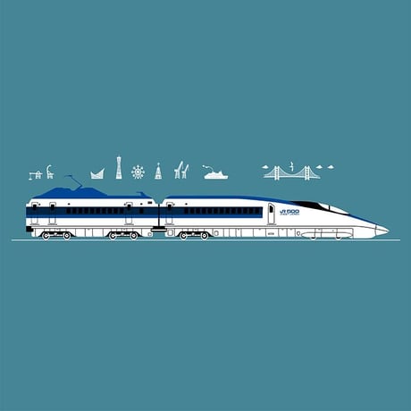 おとなTシャツ　ブルーグレー（新幹線500系）