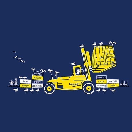 こどもTシャツ　ブルー（フォークリフト）