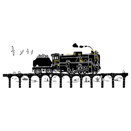 おとなTシャツ　ホワイト（蒸気機関車Ｄ５１）