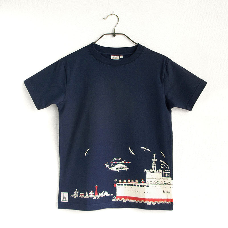 第五管区海上保安本部コラボ おとなTシャツ ブルー（巡視船せっつ