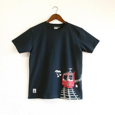 ★サイズ限定★おとなTシャツ　ブルー（ケーブルカー）