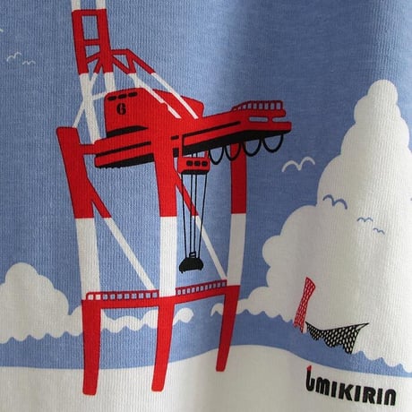 こどもTシャツ　ホワイト（ガントリークレーン）