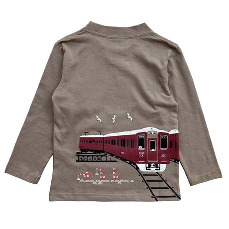 こども長袖Tシャツ　モカ（阪急電車　1000系＆9000系）