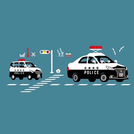 おとなTシャツ　ブルーグレー（兵庫県警察コラボ：リフレクター付）