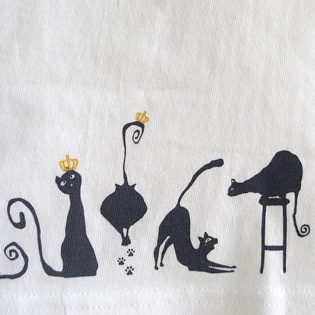 ★サイズ限定★カフェクロトコラボ こども半袖Tシャツ　ホワイト （クロトの猫達）
