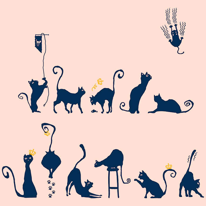 カフェクロトコラボ おとな半袖Tシャツ ベビーピンク （クロトの猫達 