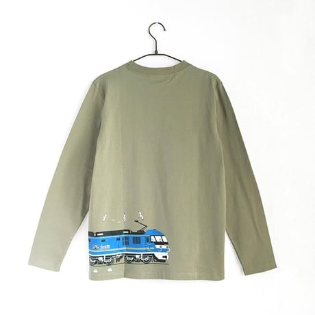 おとな長袖Tシャツ　シーグリーン（ＪＲ貨物　桃太郎）