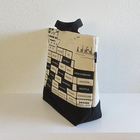 コンテナ船トートバッグ（ジップトップ）　ナチュラル