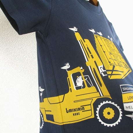こどもTシャツ　ブルー（フォークリフト）