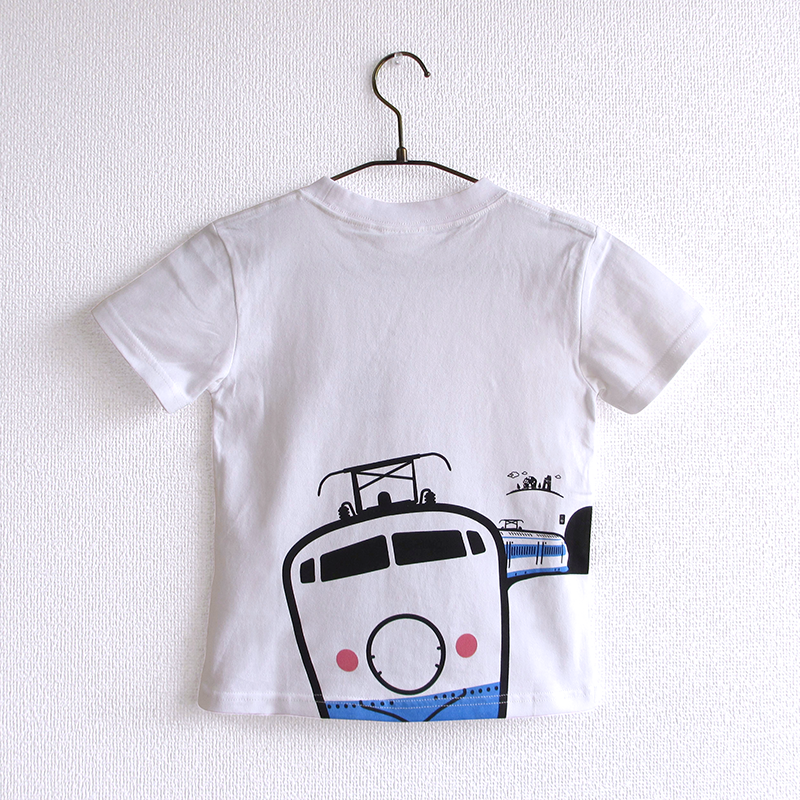 こどもTシャツ ホワイト（新幹線N700系＆0系） | UMIKIRIN（海
