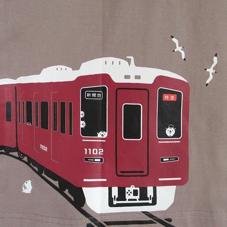 おとなTシャツ　モカ（阪急電車　1000系＆9000系）