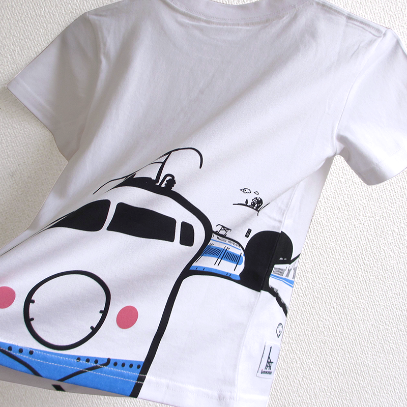 こどもTシャツ ホワイト（新幹線N700系＆0系） | UMIKIRIN（海