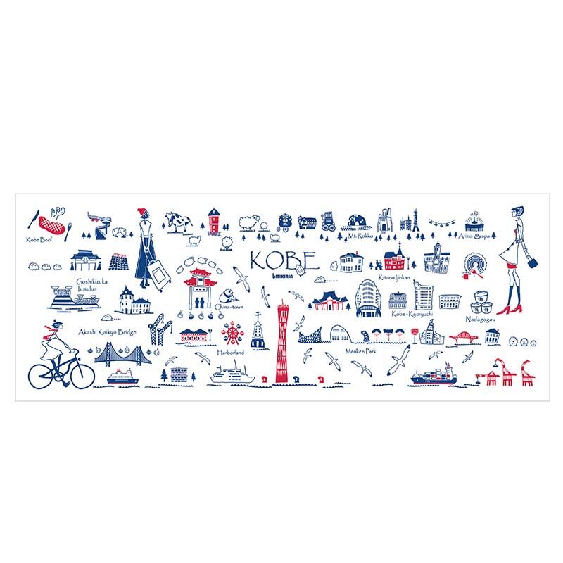 手ぬぐい （旅するマチルダ 神戸） | UMIKIRIN（海キリン）