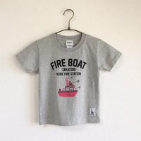 神戸市消防局コラボこどもTシャツ　グレー杢 （消防艇たかとり）