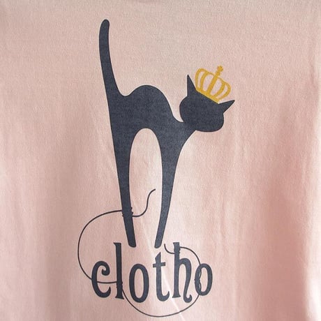 ★サイズ限定★カフェクロトコラボ こども半袖Tシャツ　ベビーピンク （クロト猫）