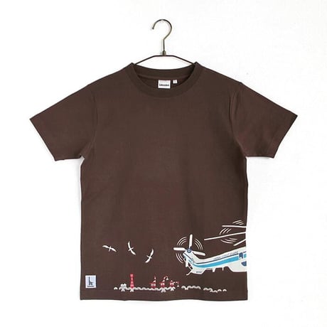 第五管区海上保安本部コラボ おとなTシャツ　ブラウン（ヘリコプターみみずく）
