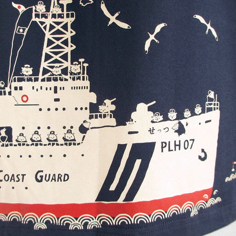 第五管区海上保安本部コラボ おとなTシャツ　ブルー（巡視船せっつ）