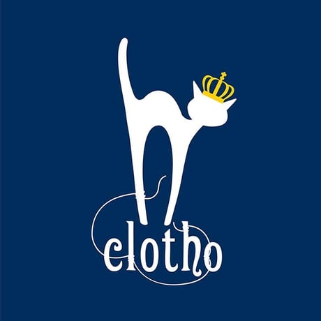 カフェクロトコラボ  おとな半袖Tシャツ　ブルー （クロト猫）