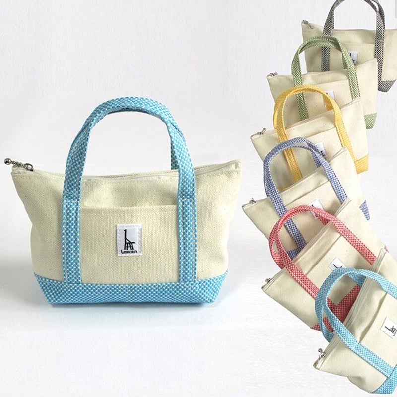 綺麗、トートバッグ、ポーチ 帆布ﾄｰﾄﾊﾞｯｸﾞ型ﾎﾟｰﾁ（ﾏﾁ広）小鳥と葉っぱ | fabric mam