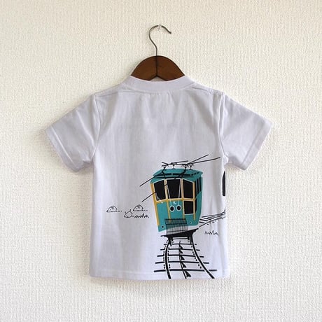 こどもTシャツ　ホワイト（六甲ケーブルカー）