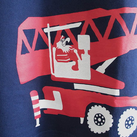神戸市消防局コラボおとなTシャツ　ブルー （はしご車）